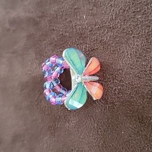 Butterfly Ring, Beaded, Stretch